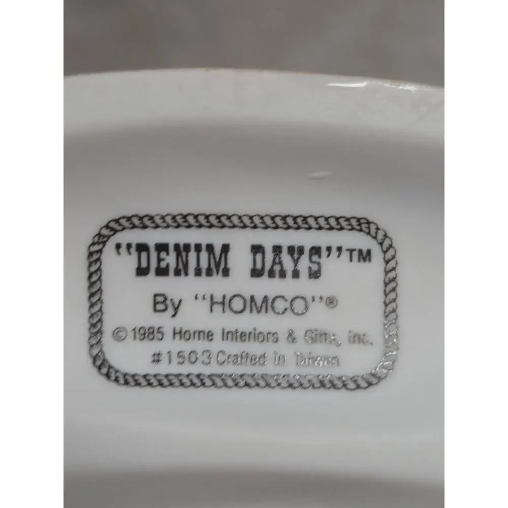 1985 HOMCO Denim Days 1503 Puppy Love Figurine Home Interiors Gifts D3